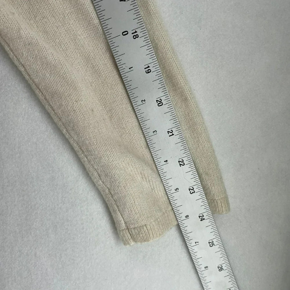 Banana Republic Sweater Women Sz M Ivory Cream Cable Knit Wool Blend Mock Neck - Picture 5 of 12